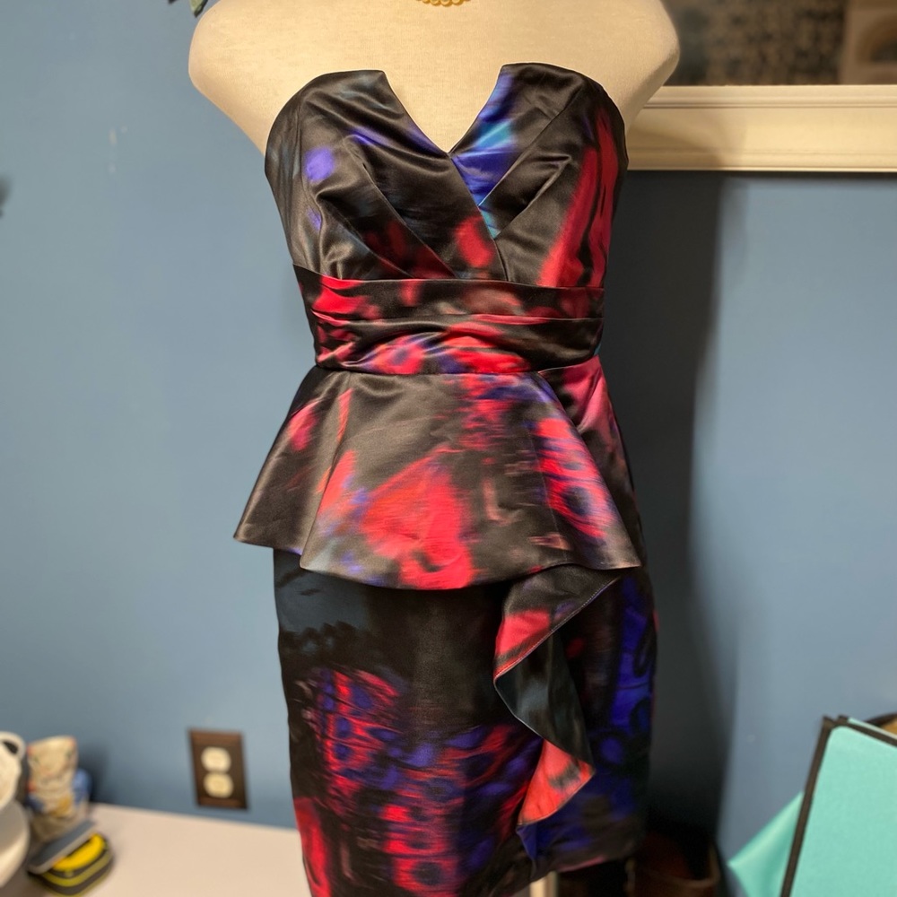 NWT Parker Black Makani Butterfly Print Peplum Dress - Picture 13 of 14